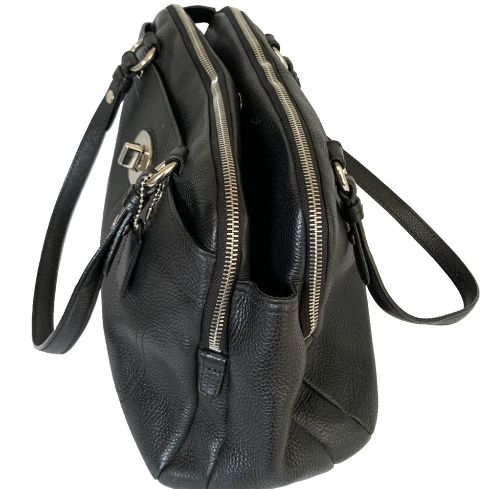 COACH Penelope Black Pebble Leather Shoulder Handbag - Picture 6 of 17